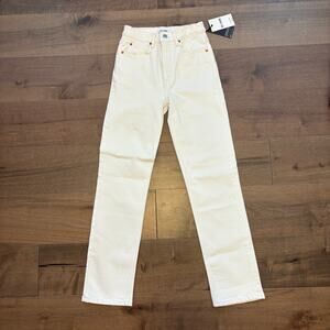 RE/DONE Women's Originals 70's Straight Jeans Vintage White size 24 193-3W7STRT